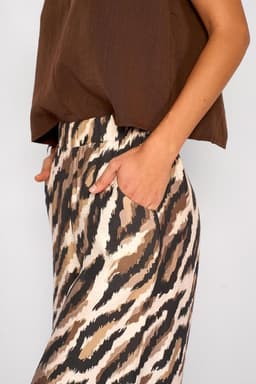 Pantalon Palazzo Animal Print Teresa Chocolate Cafe S