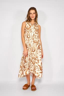 Vestido Largo Camisero Soledad Camel Cafe M