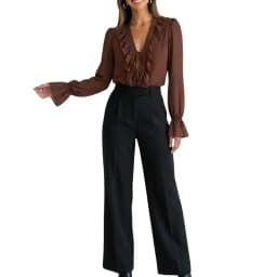 Blusa de gasa semitransparente S-M y L Chocolate S
