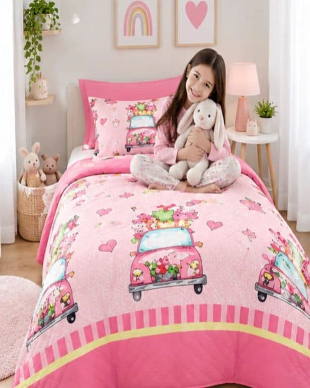 Cubrecama 1.5 Plazas Y Funda de Almohada