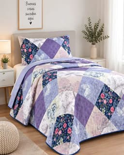 Cubrecama 1.5 Plazas Y Funda de Almohada