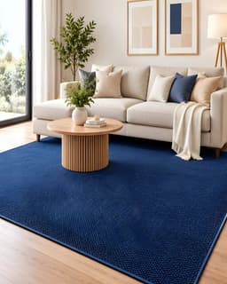 Alfombra Decorativa Azul Oscuro 240x200 cm Estilo Sisal Tejido Plano