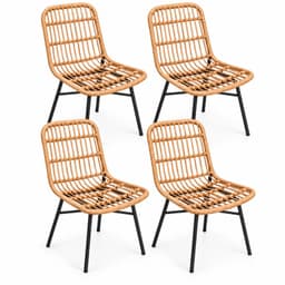Pack 4 Sillas Siena Rattan para Comedor o Terraza Cafe