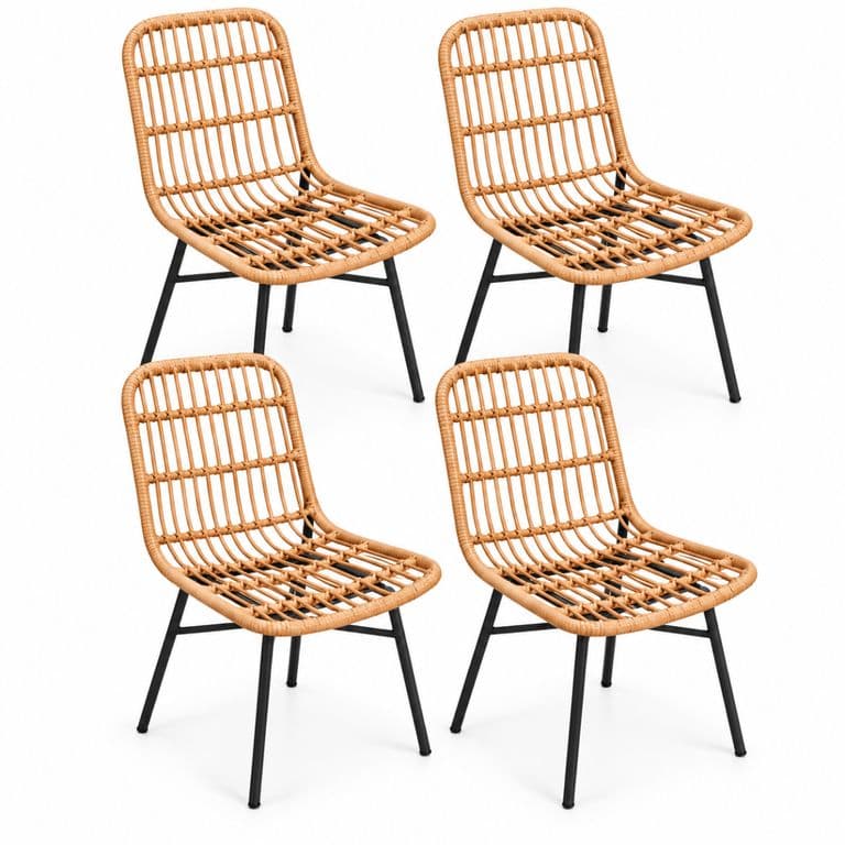 Pack 4 Sillas Siena Rattan para Comedor o Terraza Cafe