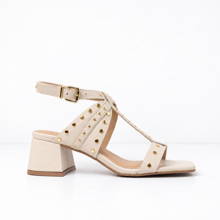 Sandalia Cuero Mujer Astra Beige Beige 36
