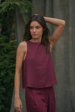 Blusa sin mangas Caulle Burdeos S