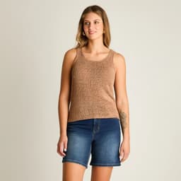 Polera Sin Mangas Mujer Camel Piel XS