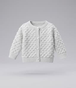 Chaleco recien nacida cardigan L13061270103 crudo Crudo 3 MESES