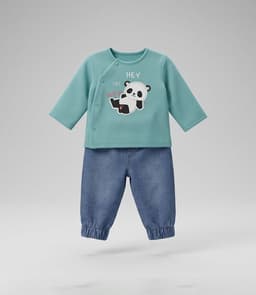 Conjunto recien nacido con panda V13221270276 menta 4 Kids Menta 3 MESES