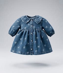 Vestido manga larga recien nacida L13131270374 denim Denim 9 MESES