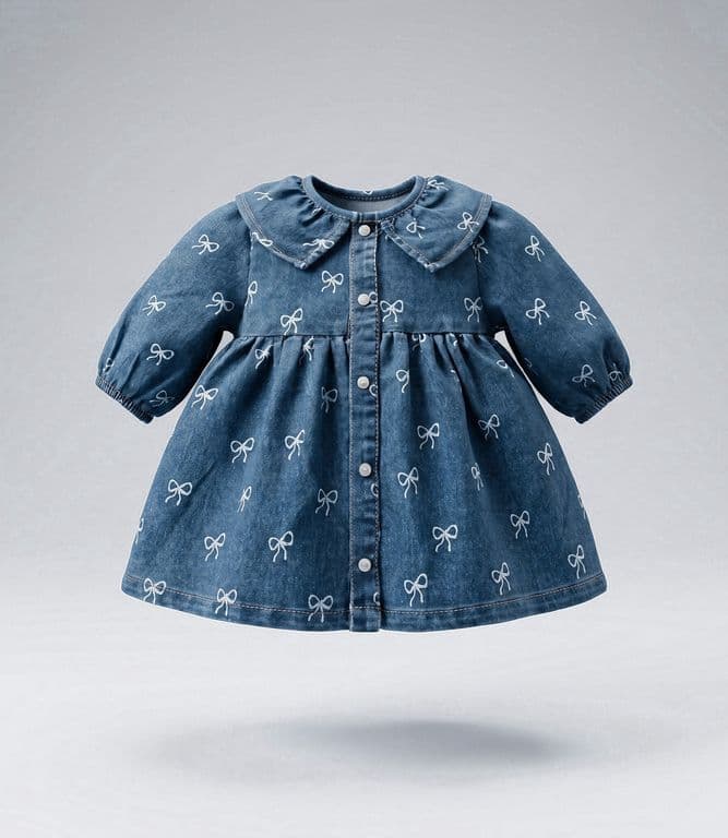 Vestido manga larga recien nacida L13131270374 denim Denim 9 MESES