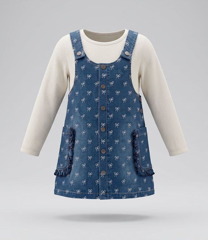 Vestido sin manga con polera bebe L12131270609 denim Denim 24 MESES