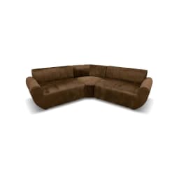 Sofa Seccional Florencia felpa negro 5 cuerpos Cafe