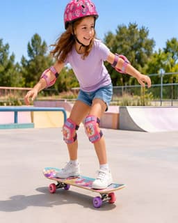 Set Completo de Patineta Infantil con Casco y Protecciones para Ninos