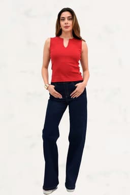 Wide Leg Indigo Azul 40