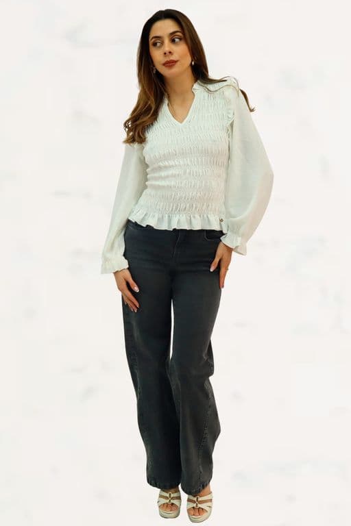 Wide Leg Gravillado Gris Gris 36