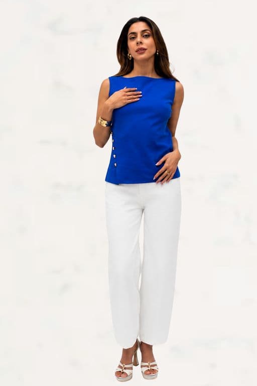 Jeans Balloon Blanco Rigido Blanco 44