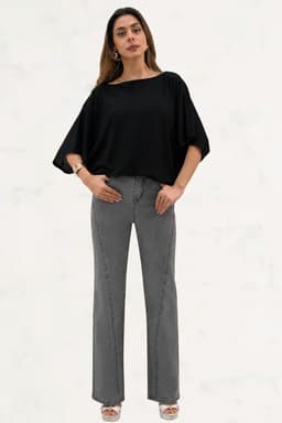 Jeans Recto Gris Elasticado Gris 42