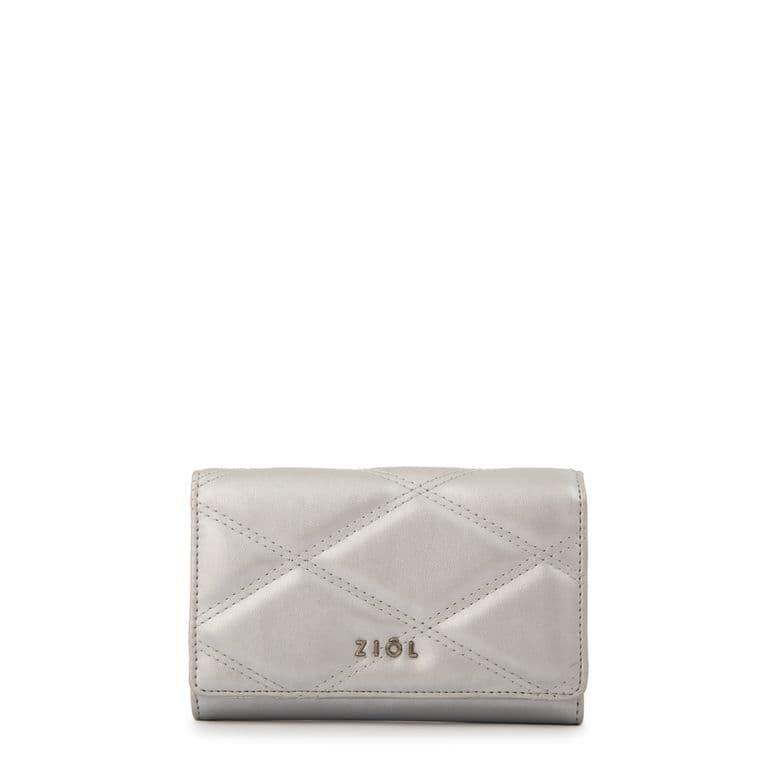 Billetera cierre exterior elvira mediana plateado Gris TALLA UNICA