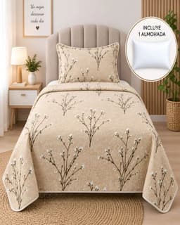 Pack Cubrecama De Verano 1.5 Plazas Quilt Delgado y 1 Almohada