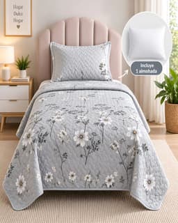 Pack Cubrecama De Verano 1.5 Plazas Quilt Delgado y 1 Almohada