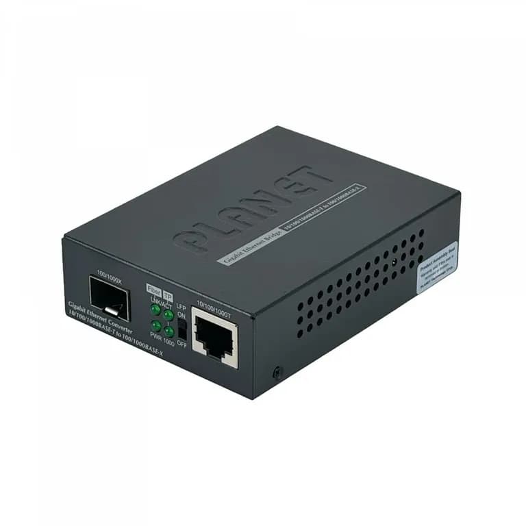 GT-805A 1-1000 1-SFP Convertidor de Medios Gigabit Semi-Gestionable inc-5VDC2,5A Negro