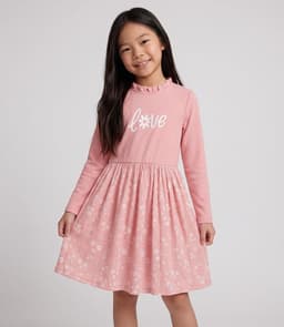 Vestido manga larga nina love F11131270202 rosado 4 Kids Celeste 4 ANOS
