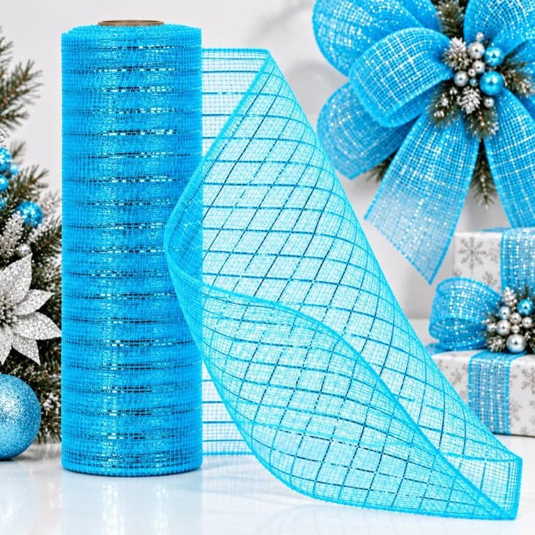 Cinta Navidad Malla 10 MT Azul