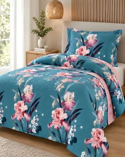 Cubrecama Quilt Verano 1.5 Plazas 180x230 cm Con Funda de Almohada