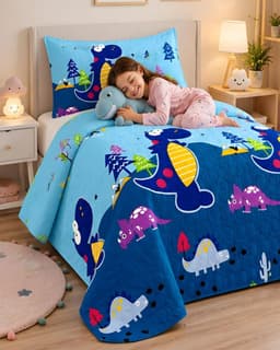 Cubrecama Quilt Verano 1.5 Plazas 180x230 cm Con Funda de Almohada
