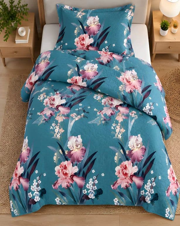 Pack Cubrecama Quilt 1.5 Plazas 180x230 cm Con Almohada y Funda