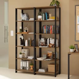 Estante Librero 118 cm 10 Repisas Marron/Negro 118x45x180 cm