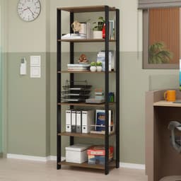 Estante Librero 59 cm 5 Repisas Marron/Negro 59x45x180 cm