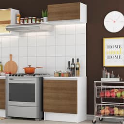 Kit Mueble de Cocina Topazio 60 cm Blanco/Marron 60x52x210 cm
