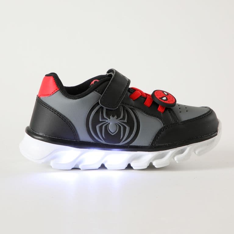 Zapatillas Con Luces Nino Arana Spiderman Negro Negro 32