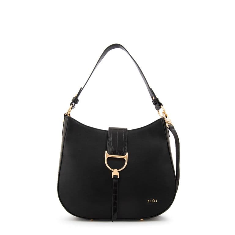 Cartera corte oval sarah mediana negro Negro TALLA UNICA