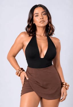 Falda short Sastrero mujer Cafe M