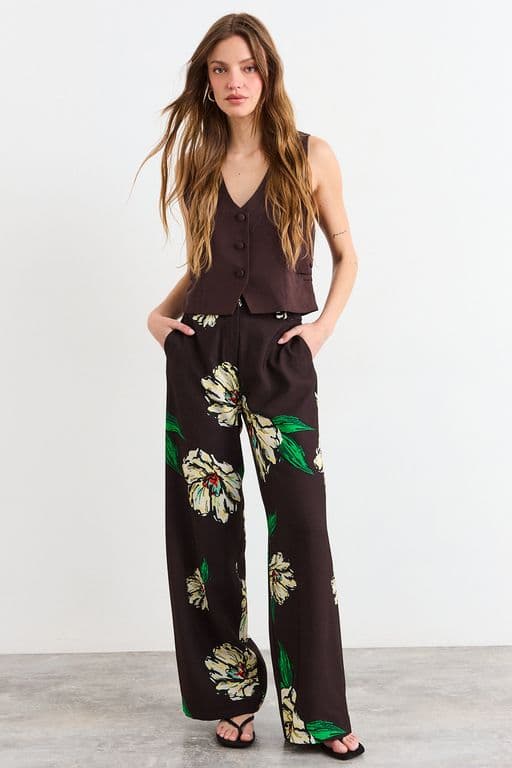 Pantalon Mujer Cafe Cafe 36