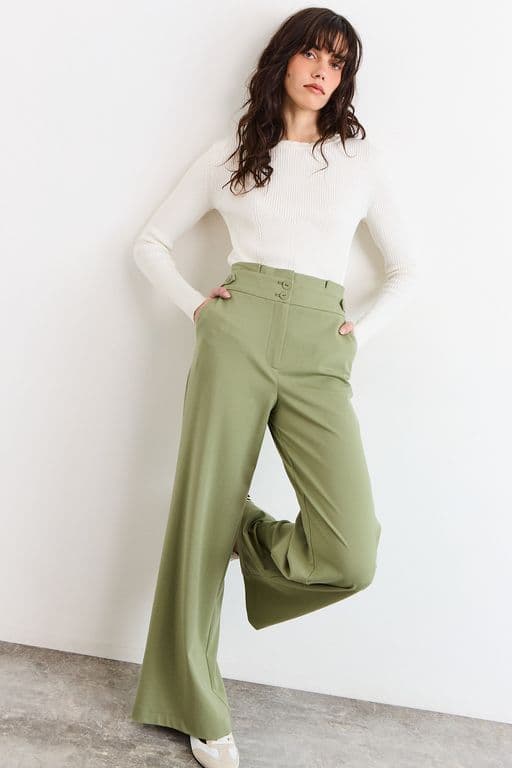 Pantalon Mujer Verde Oliva Verde Oliva 46