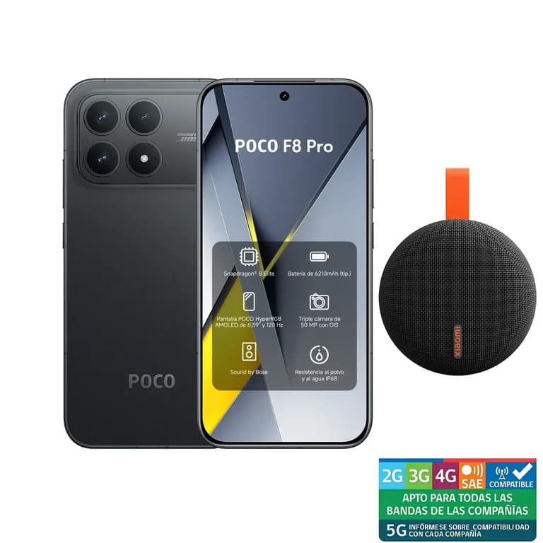 POCO F8 Pro Negro 12GB + 512GB+Xiaomi Bluetooth Speaker Essential Negro