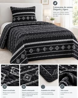 Cubrecama de Verano Plaza y Media Liviano y Fresco Cubrelecho Quilt