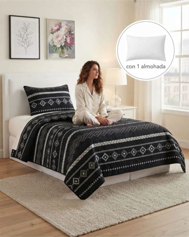 Set Cubrecama de Verano Plaza y Media 180x230 cm mas 1 Almohada