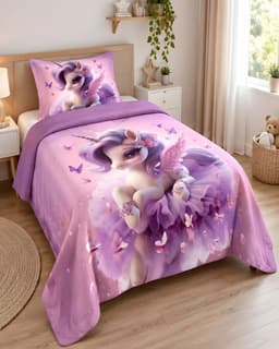 Set Cubrecama 1.5 Plaza Microfibra Suave Con Almohada