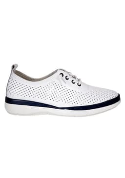 Zapatilla Cuero Luzmar Blanco Azul Blanco 37