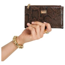 Billetera Efecto Piel Cierre Mujer Cafe Cafe TALLA UNICA