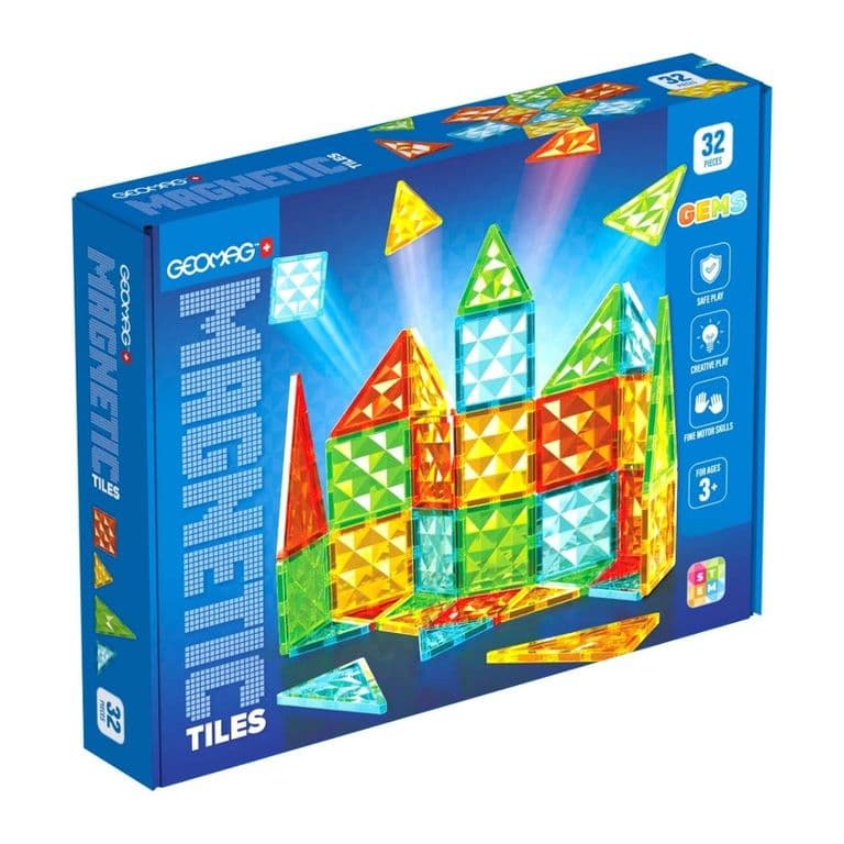 Juego de Creacion Magnetico Tiles Gems 32 piezas
