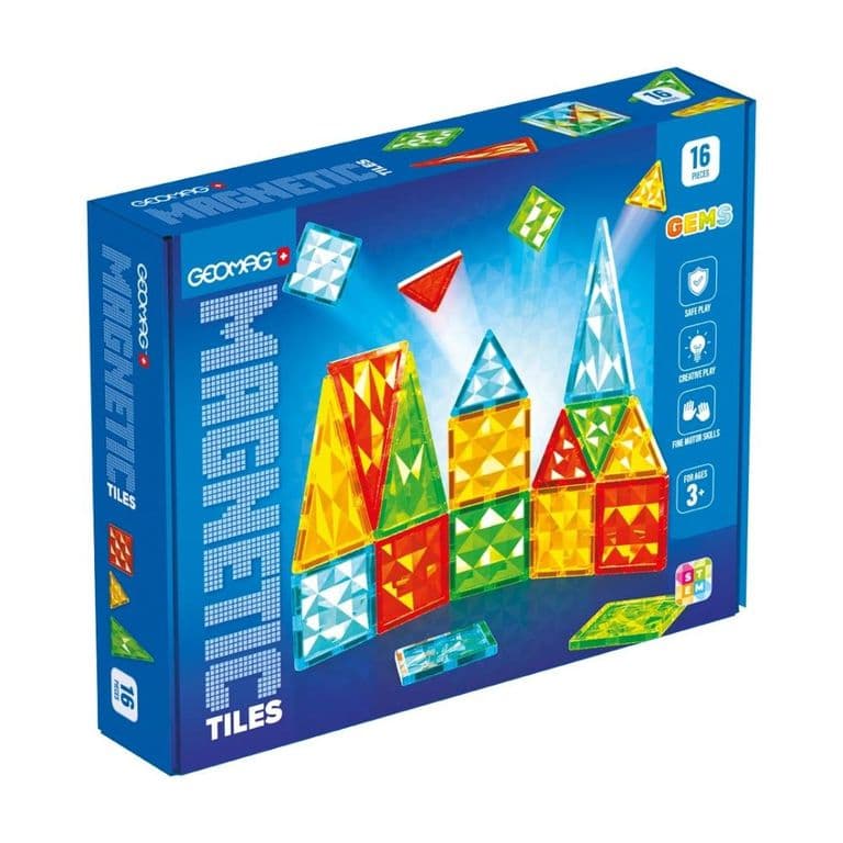 Juego de Creacion Magnetico Tiles Gems 16 piezas
