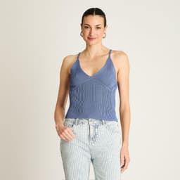 Polera Tirantes Mujer Azul Azul S