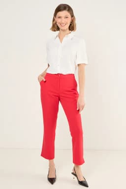 Pantalon Mujer Rojo Rojo 38