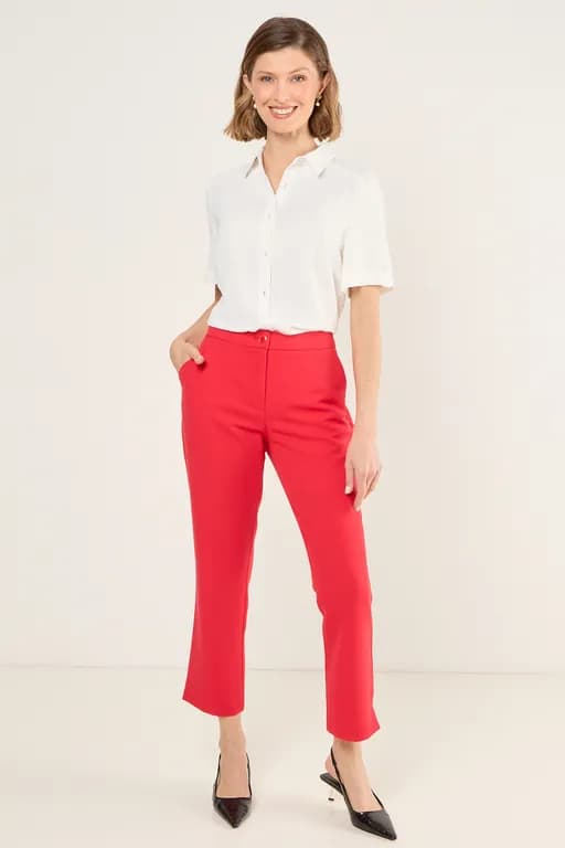 Pantalon Mujer Rojo Rojo 48